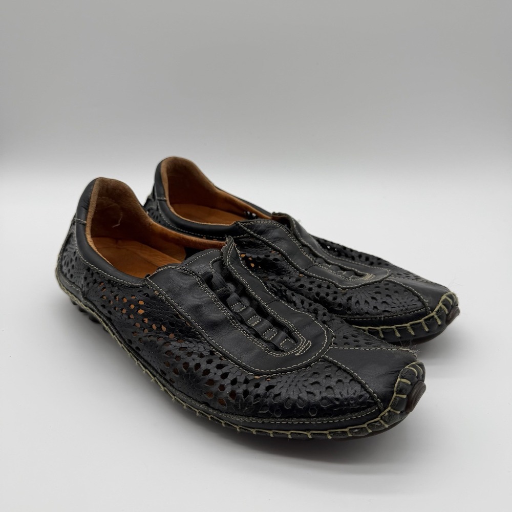 Pikolinos Women's Leather Perforated Slip-On Driving Shoes Black 38 / 7.5-8